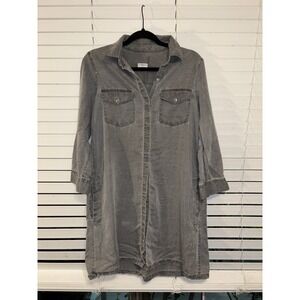 Club Monaco Chambray  Denim Shirt Dress 3/4 Sleeve Women's Size 2 Classic